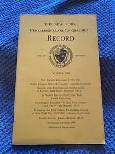 New York Genealogical and Biographical Record, Vol 107, Number 4, October 1976 - Picture 1 of 1