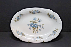 Staffordshire Ironstone Oval Dish Blossomtime Blue Flowers 8.5" x 5.75" - Picture 1 of 3