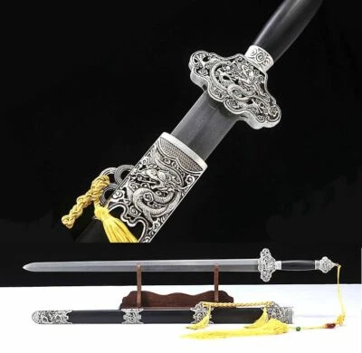 Hand Forged WUSHU Tai Chi Sword Sharp Folded Damascus Steel Blade Kung Fu Saber - Image 1 of 4