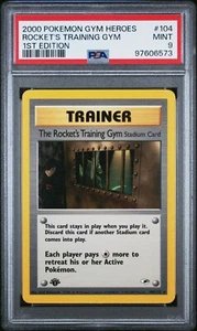 Rocket's Training Gym #104 1st Edition Rare - 2000 Pokemon Gym Heroes - PSA 9 - Picture 1 of 3