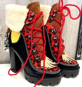 Azalea Wang Womens Booties Lace Up TRIGGER MULTI Chunky Heel Fashion - Picture 1 of 7