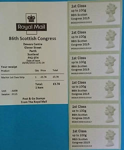 PERTH 2015 STAMP SHOW - POST & GO- VARIOUS FIRST CLASS STRIPS - A006 & A008 - Picture 1 of 8