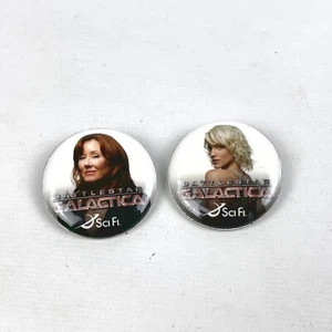 Set Of 2 BATTLESTAR GALACTICA SciFi Channel TV Promo Pin Buttons - Picture 1 of 5