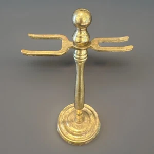 VTG Brass Shaving Stand Gold Tone Razor Shaving Tool Holder 7.5”h - Picture 1 of 6