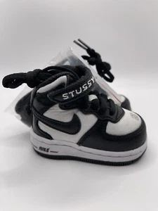 Nike x Stussy Air Force 1 Mid TD nero/bianco taglia 2C DN4160-002 nuove - Foto 1 di 5