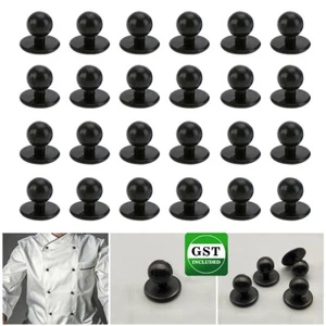Chef Jacket Buttons 30 X Black Chefs Button Replacement stud - Picture 1 of 3