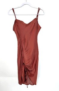Free People Be My Mini Slip Dress Size Small Satin Ruched - Picture 1 of 14