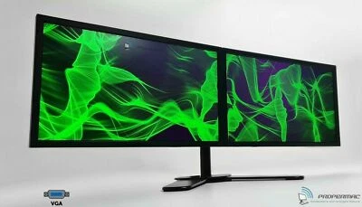 Dual 24" PC Monitor Bundle 2x24" FULL HD DVI VGA DVI- HDMI + Dual Stand GRADE B - Image 1 of 4