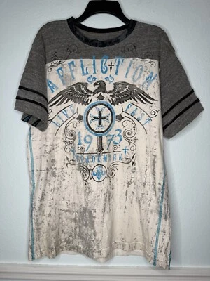 Camiseta gráfica Affliction American Customs para hombre XL Eagle hecha en EE. UU. Y2K Foto 1 de 4