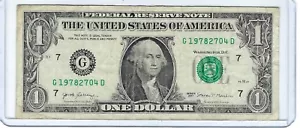 Fancy One banconota da 1 dollaro compleanno ANNO serie anniversario # 04/27/1978 G19782704D - Foto 1 di 2