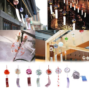 Japanese Glass Wind Chime Bell Indoor Window Hanging Ornament Home Decor Craf - Picture 1 of 20