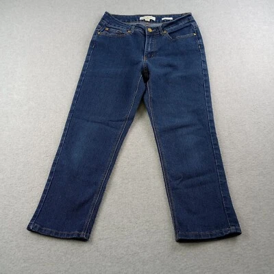 Nicki Minaj 女士尺寸 3/4 蓝色牛仔中腰弹力短牛仔裤 — 第 1/4 张图片