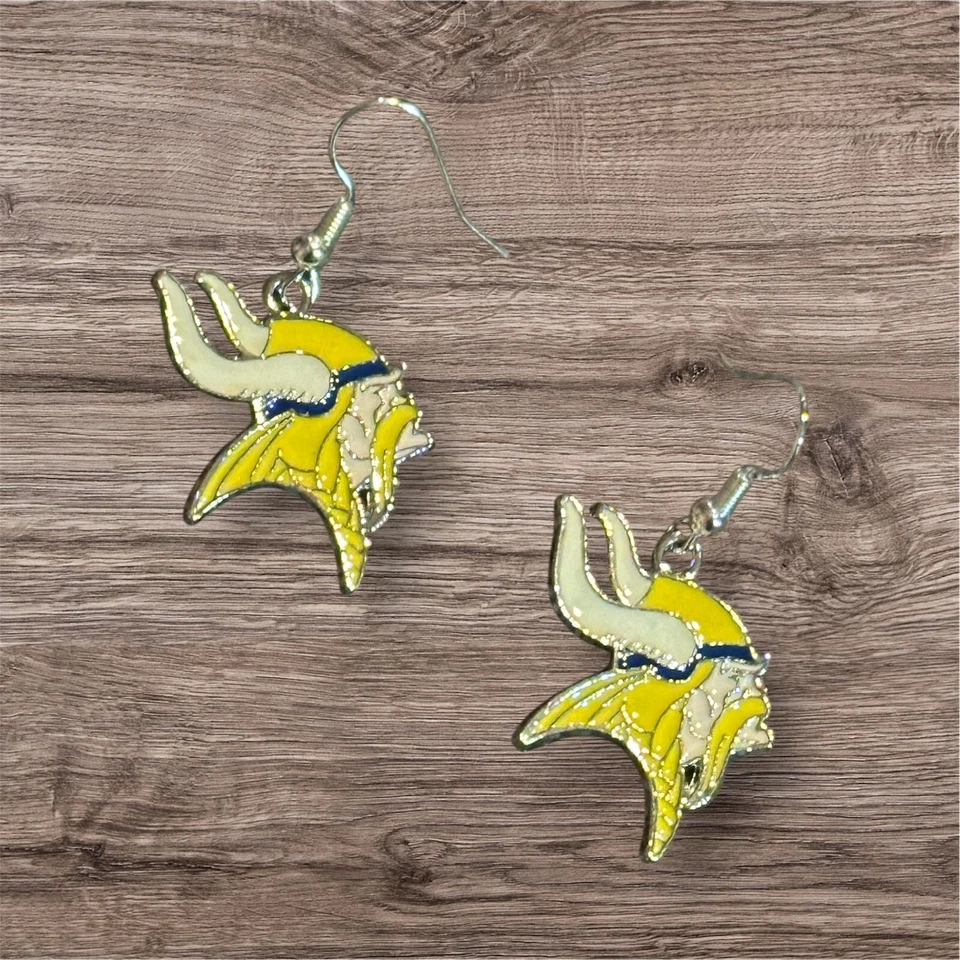Pendientes del equipo de fútbol americano Minnesota Vikings decoración de aficionados mercancía joyería regalo Foto 1 de 1