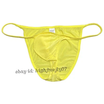 Hombres Brillantes Escasa Calzoncillos Ropa Interior Hombre Bolsa Cuerda Calzoncillos Seda Hielo Bragas Delgadas Foto 1 de 4