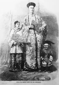 Chang, le géant chinois et ses compagnons - Harper's Weekly, 1865 original - Photo 1 sur 4