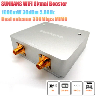 Sunhans 1000mW 30dBm 5.8GHz 802.11a/n 2Tx2R Indoor WiFi Signal Booster Amplifier - Image 1 of 4