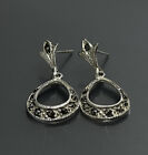 Sterling Silver 925 Dangle Earrings With Marcasite Signed CW & Tested✨