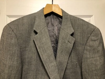 club room 46L men's gray linen blend sport coat jacket blazer  - Image 1 of 4