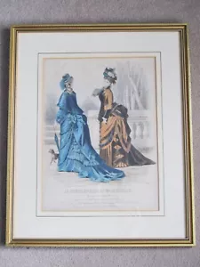 LE JOURNAL DES DAMES ET DES DEMOISELLES FRAMED FASHION ART PRINT VINTAGE - Picture 1 of 3