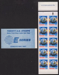 1988 E series Earth Globe Sc BK157 BOOKLET plate number 2122 CV $16 - Picture 1 of 1