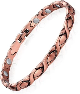 Solid Copper Ankle Bracelet Anklet Chain for Women Mens Magnetic Bangle Gift - Picture 1 of 8