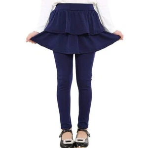 Girls School Uniform Pants Warm Stretchy Athletic Leggings with Skirt 2-14 Ye... - Picture 1 of 6