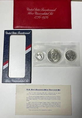 1976-S UNITED STATES US MINT Bicentennial SILVER Coin Set w/OGP/COA-PL Half/Qtr - Image 1 of 4
