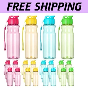 20-Pack Lightweight 17oz Plastic Water Bottles - Leakproof Sport Drink Cups - Picture 1 of 8
