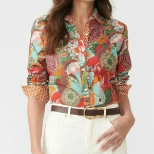 Camicia J. Mclaughlin multicolore floreale Lois taglia S manica lunga con bottoni - Foto 1 di 8