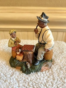 PO Schwarzer Großvater & Enkel Figuren Vintage Sammlerstück 2 Stück - Bild 1 von 10