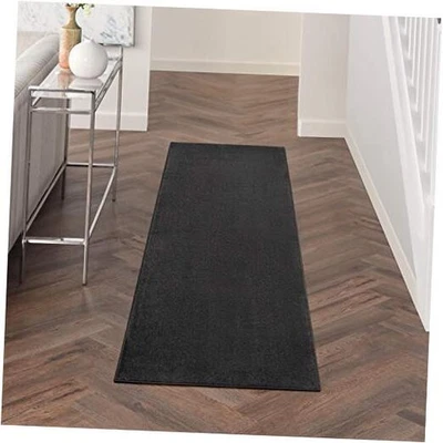  Alfombra Essentials interior/exterior negra 2' x 6', fácil limpieza, no  Foto 1 de 4