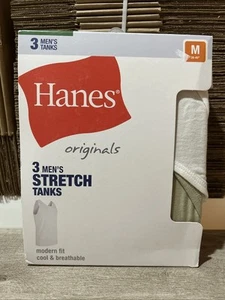 Hanes Originals Men's Stretch Cotton Tank Tops 3-Pack Size Medium Tagless D9 - Picture 1 of 4