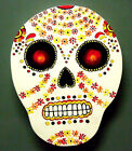 DAY OF THE DEAD SUGAR SKULL WALL ART HANGING PLAQUE 9" NEW HAND PAINTED WOOD