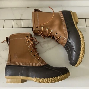 LL Bean Gore-Tex Boots 8” Duck Rain Womens 8 M Brown Leather Insulated Lining - Picture 1 of 24