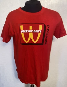 McDonalds Anime WcDonalds T-Shirt Medium Red Crew Member Work Employee Japan - Picture 1 of 15