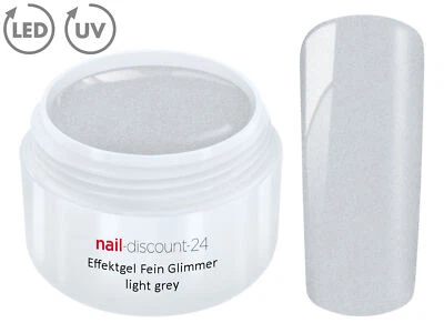 UV LED Effekt Gel Fein Glimmer LIGHT GREY Farb Color Feiner Glitzer Glitter Grau - Bild 1 von 3