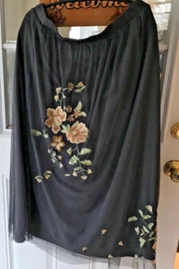 Coldwater Creek Malena Rock Blumen bestickt gefüttert Rock XL Neu mit Etikett grau multi - Bild 1 von 7