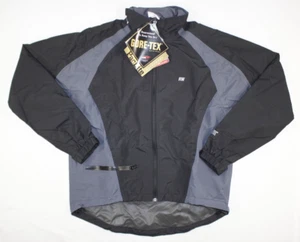 New Runner's World Jacket Mens M Gore Tex Paclite Chicago Windbreaker Black Gray - Picture 1 of 15
