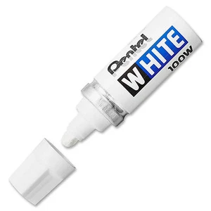 Pentel White 100W Multi Purpose Permanent Marker Pen - Picture 1 of 4