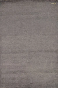 Handmade Gabbeh Solid Design Wool Modern Rug - Grey" 4x6 ft - Picture 1 of 17