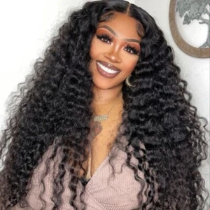 30 Inch Brazilian Raw Virgin Hair 13x6 13X4 Natural Deep Wave Glueless Frontal H - Picture 1 of 6