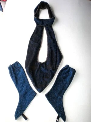 Top cuello guerrero/gladiador medieval/gótico + cubrebotas accesorio de disfraz azul Foto 1 de 4