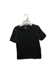 Old Navy T-shirt Tee Boys Size 8 Black Slub Knit Short Sleeve V-Neck LNC - Picture 1 of 12