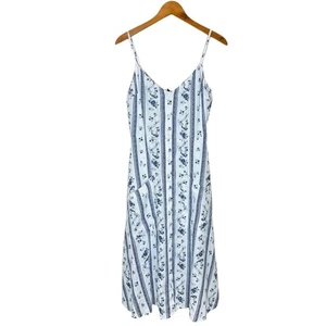 Vestido Reformation Lino Parke Midi 6 Roquefort Floral Blanco Púrpura Botón Frontal - Imagen 1 de 15