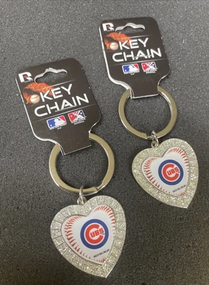 Chicago Cubs MLB licensed heart-shaped keychain Lot of 2 - Image 1 of 4