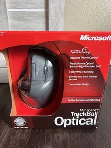 Microsoft Trackball Mouse Ottico 1.0 Mouse USB In Scatola Ergonomico - Foto 1 di 9