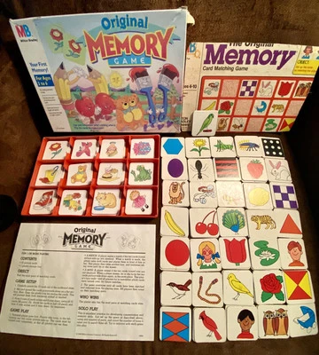 Juego de 2 tarjetas de memoria originales juego a juego Milton Bradley - 1980 y 1990! Foto 1 de 4
