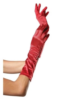 Guante/guantes de satén Leg Avenue hasta el codo accesorio de disfraz rojo V0203 Foto 1 de 3