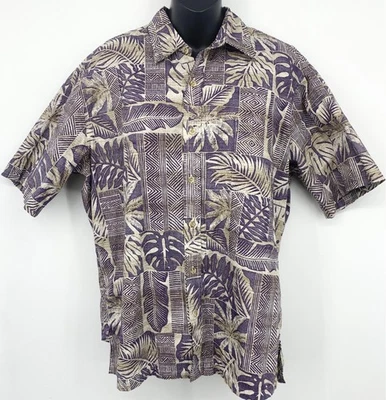 EUC Cooke Street Honolulu Mens Button Down Aloha Shirt Purple Floral Medium - Image 1 of 4