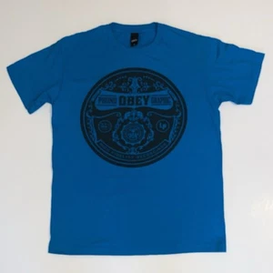 Obey Phono Graphic High Fidelity Recordings Blue Cotton T-Shirt Men’s Size M - Picture 1 of 19